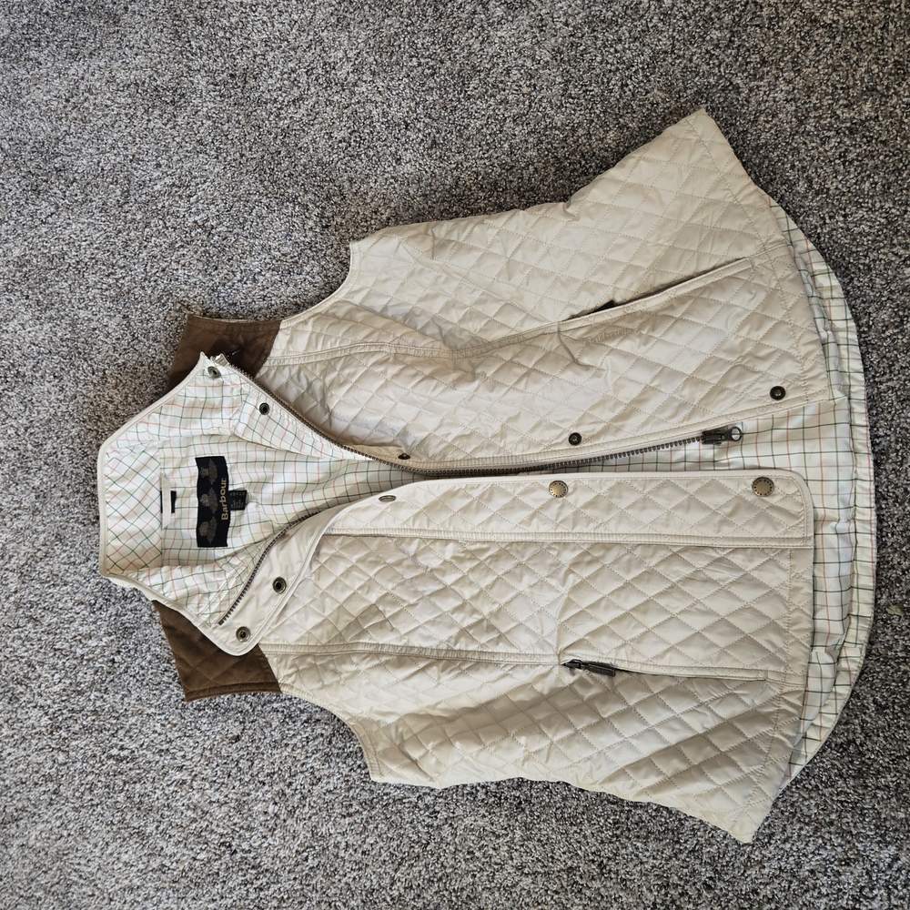 Barbour Cream Quilted Vest